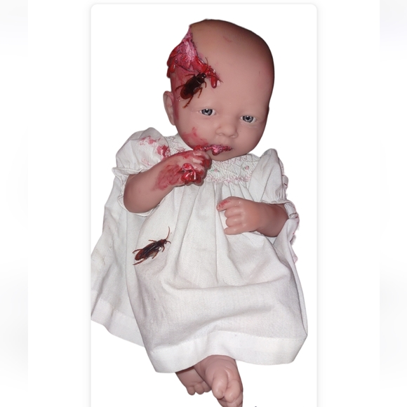 OOAK Creepy doll goth haunted satanic demonic soul morbid brain gore Halloween - Picture 5 of 7